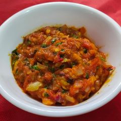 A picture of Spicy Tangy Tomato Pachadi.
