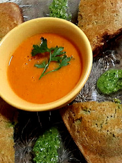 A picture of Tomato Basil and Garlic Soup.