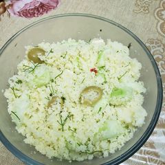 A picture of Cucumber, dill Couscous salad.