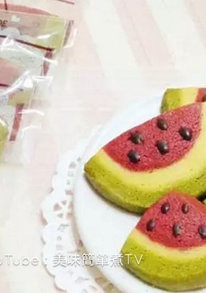 免模具｜西瓜造型手工餅乾 的食譜成品照片