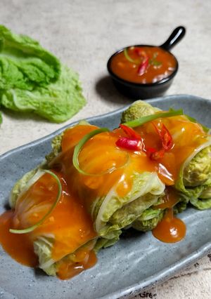 Foto resep Sawi Gulung Isi Ayam dan Tahu