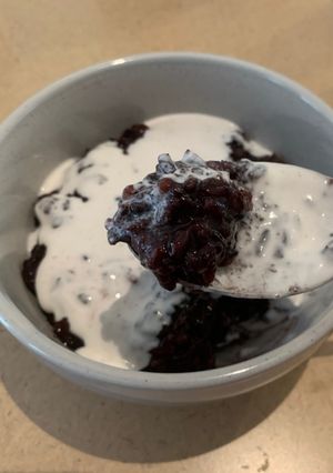 Foto resep Bubur ketan hitam dan saus santan