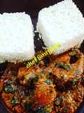 Banga stew/ofe akwu with boiled rice my way
