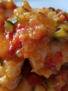 Una foto de Bacalao al pisto