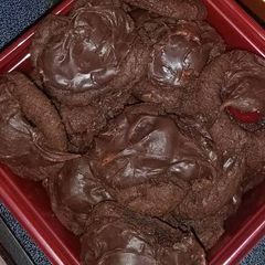 A picture of Chocolate covered cherry cookies.
