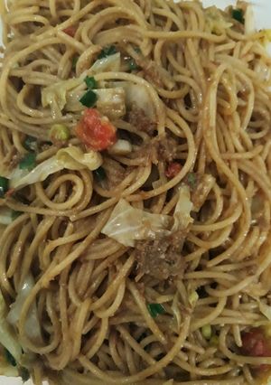 Foto resep Spaghetti Goreng Bumbu Ebi