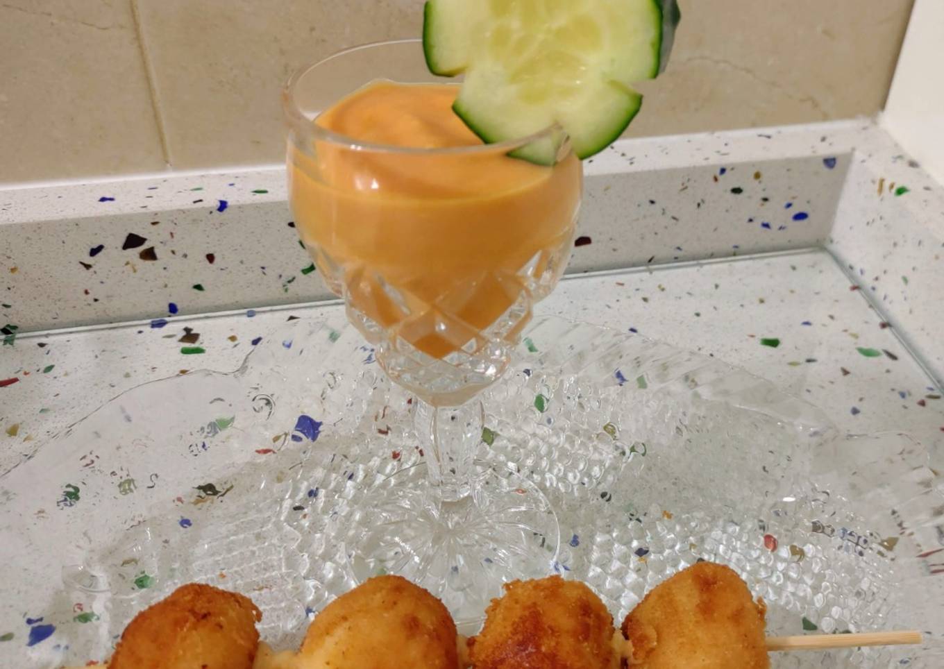 Gazpacho y croquetas de jamón