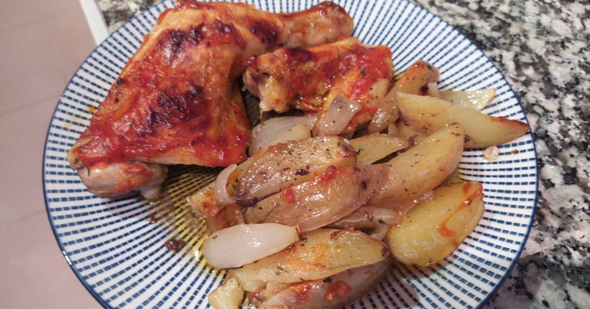 Muslos de pollo al horno con patatas - 411 recetas caseras- Cookpad