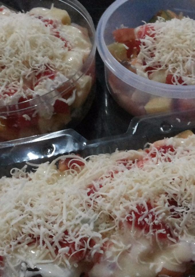 Foto resep salad buah vla stroberi