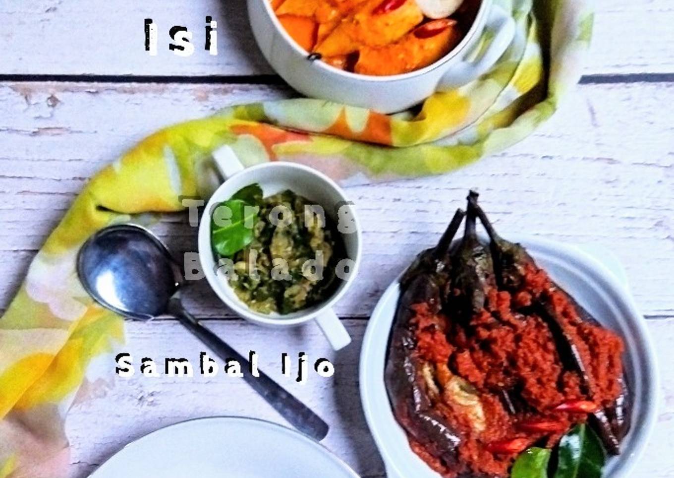 Gulai Cumi Isi, Terong Balado dan Sambal Ijo