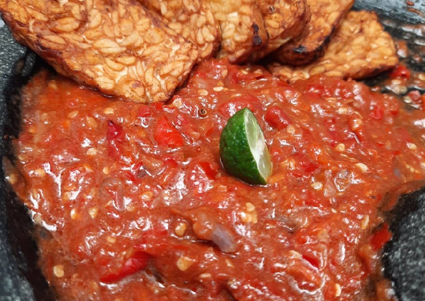 Tempe Geprek Sambal Terasi (Sangat Simple)