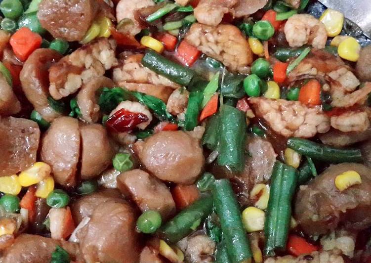 Resep Pentol, udang, tempe saus tiram, Sempurna