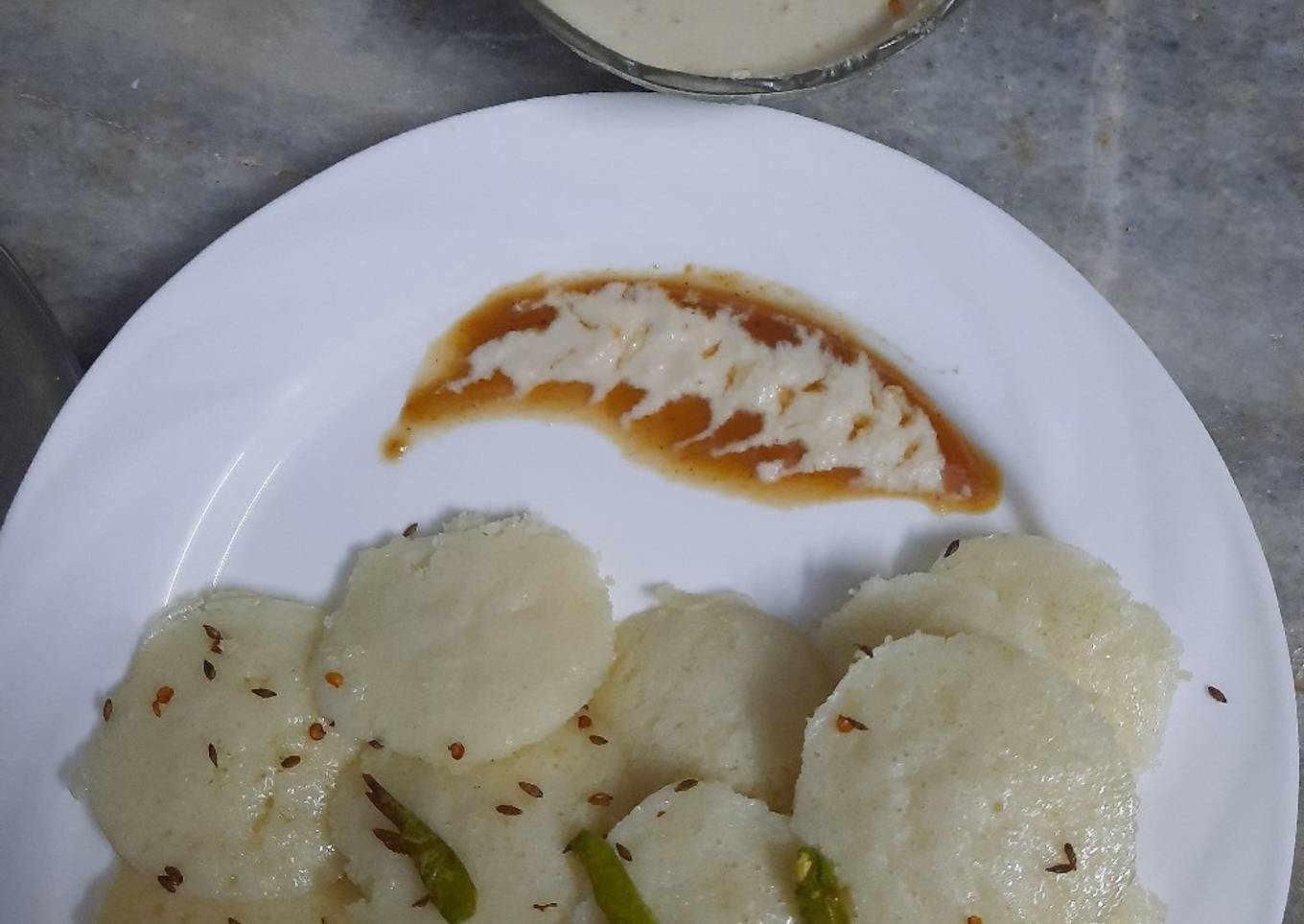 Navratri special idli with coconut chutney