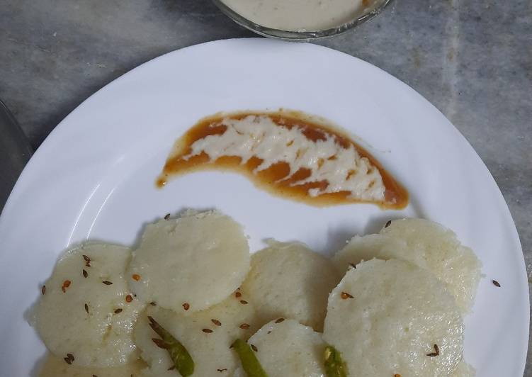 Easiest Way to Make Quick Navratri special idli with coconut chutney
