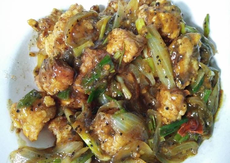 Resep Kakap crispy lada hitam Lezat