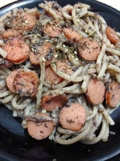 Foto resep Spaggeti sosis ayam saus jamur