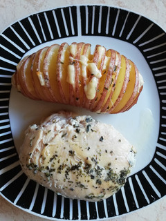 Una foto de Papas Hasselback