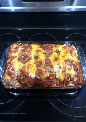 A picture of Cheesy Cabbage Rolls.