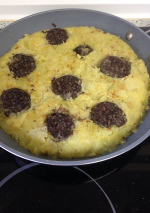 Una foto de Cocido de garbanzos en tortilla (sin huevo)