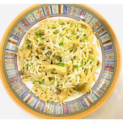 Chicken Mushroom Carbonara Recipe by Chef_From_Uae.  - CookpadAdd CooksnapShare-image