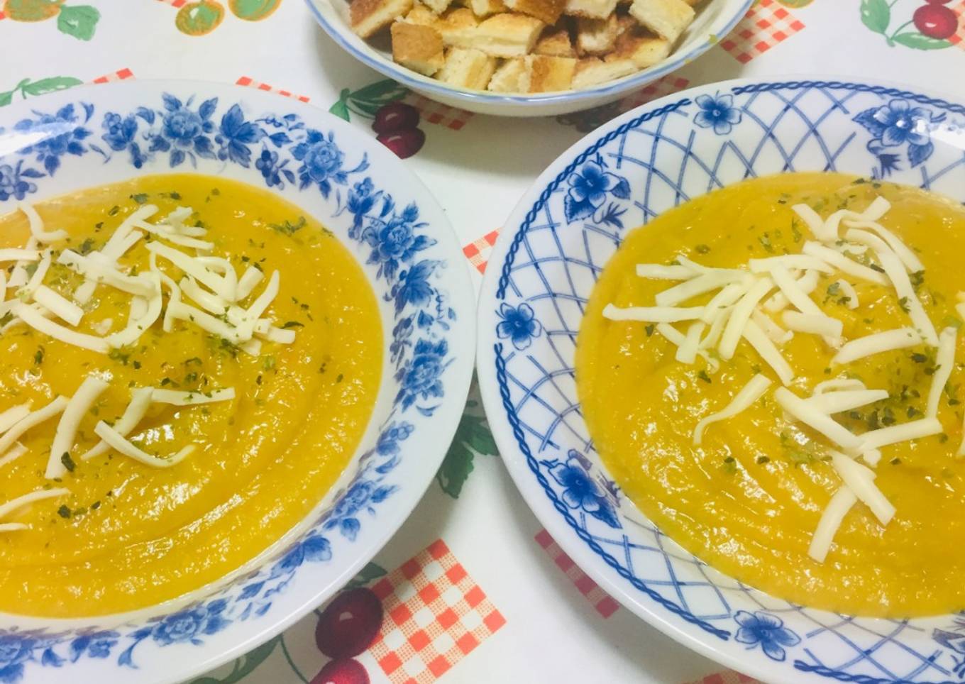 Cremas de Calabaza Coliflor Inhame Zanahoria 🥕 Bardana y Crutones👩🍳