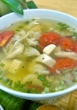 Hình của món Canh Nấm Bào Ngư Chay.