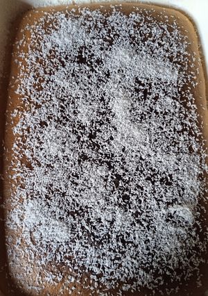 Una foto de Torta de coco en licuadora