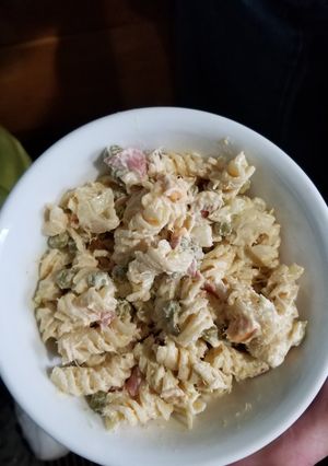 A picture of Italian Sub Tuna Macaroni Salad.