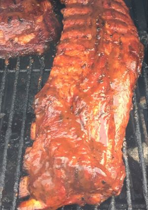 Una foto de Costillitas de puerco a la barbecue
