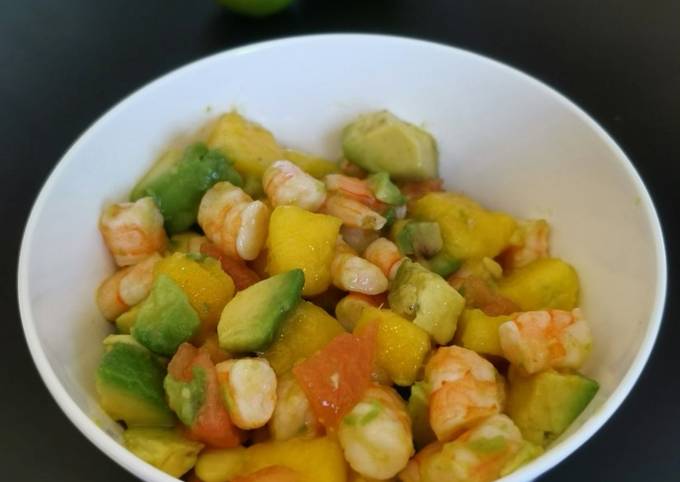 Ceviche Crevette Mangue Et Avocat De La Cuisine De Zou Cookpad 