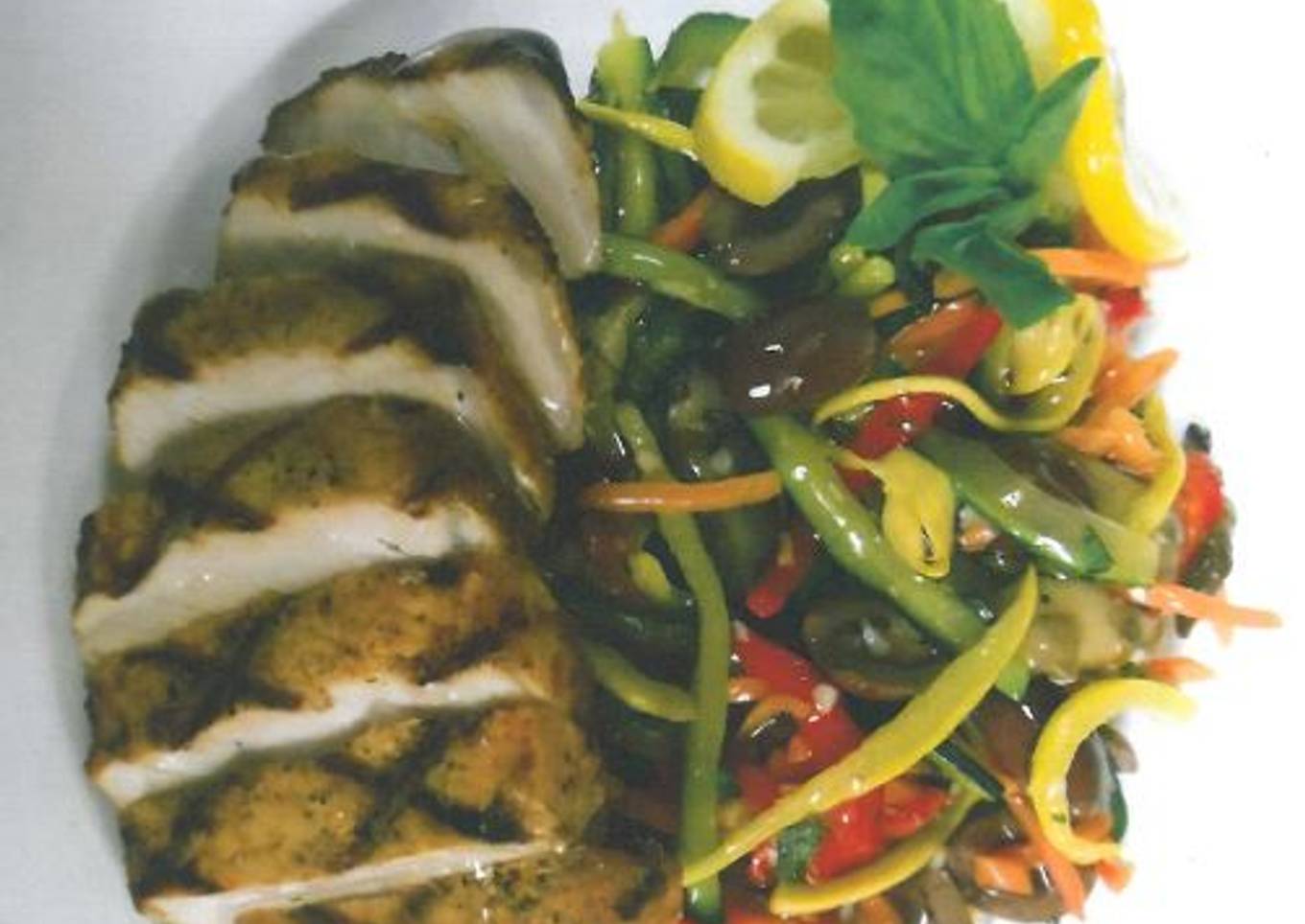Boneless Grilled Pork Loin with Organic Local Zesty Skillet Vegetables