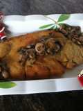 Cachopu asturiano con champiñones