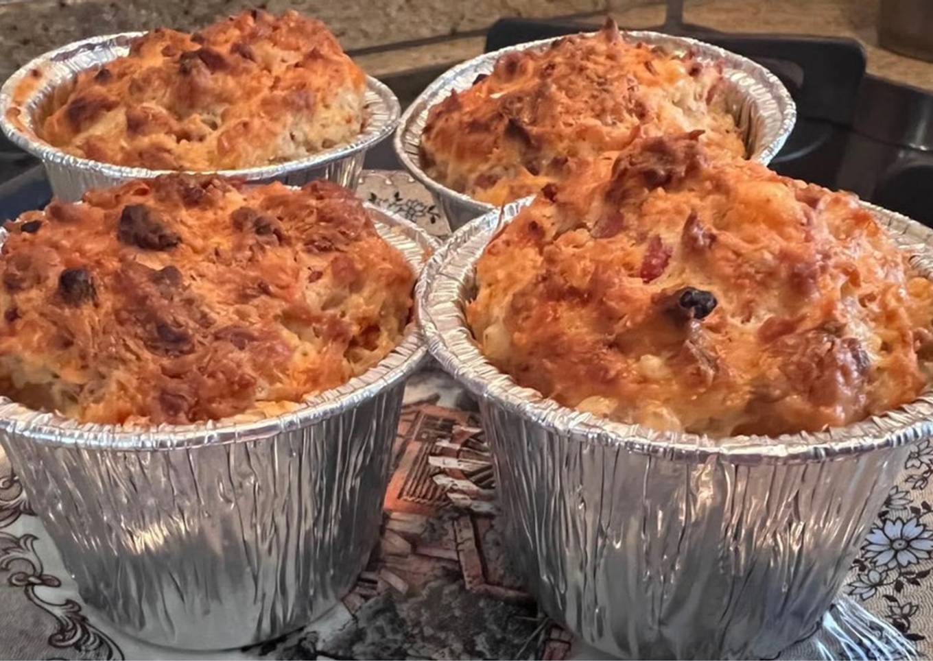 Magdalenas de bacon, queso y tomate seco