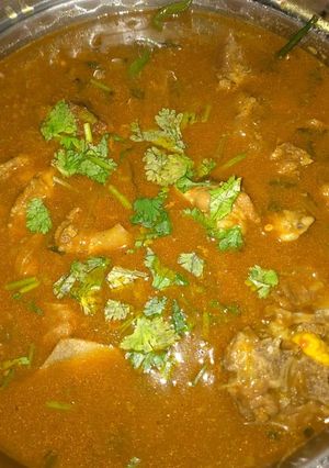 A picture of Goats meat stew #4weekschallenge.