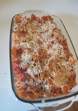 Une photo de Gratin de pâtes à la mexicaine (végé)