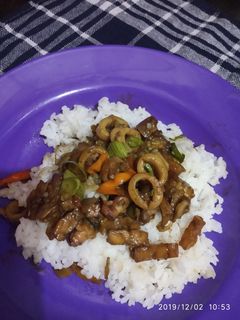 Foto resep Oseng cumi asin tempe & terong