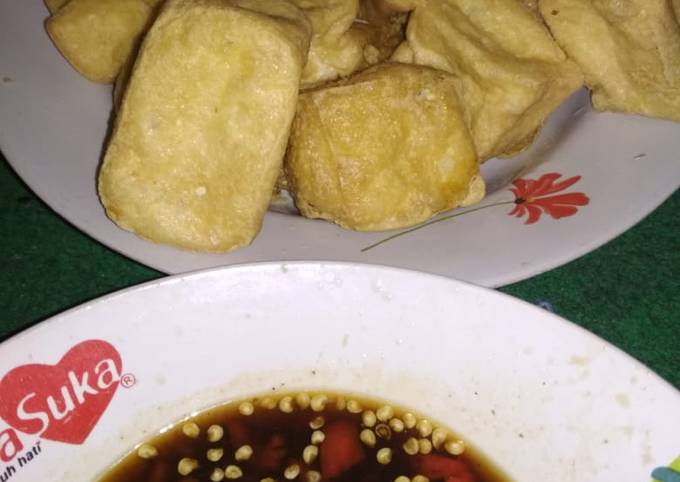 Tahu goreng sambel petis simple