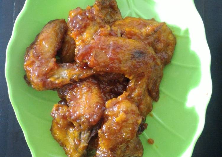 Cara Menyiapkan Honey spicy chicken wings Kekinian