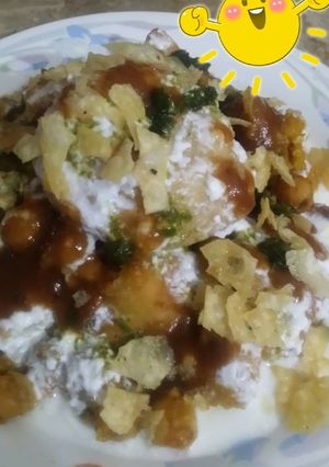 A picture of Samosa chaat my favorite 😜.