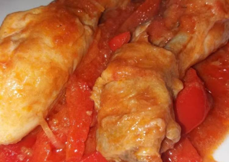 Steps to Prepare Homemade Chicken and peppers