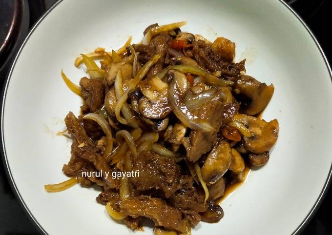 Jamur daging sapi like teriyaki