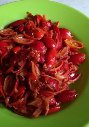 Foto resep Tumis kulit melinjo pedas
