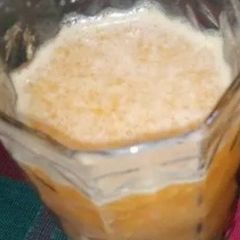 A picture of Peach fanta mix drink.