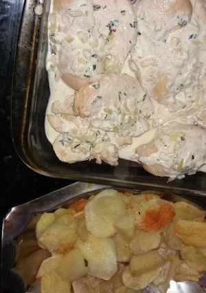 Una foto de Pechuguitas a la crema con finas hierbas