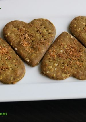 A picture of Baked Mixed Flour Spinach Puri.