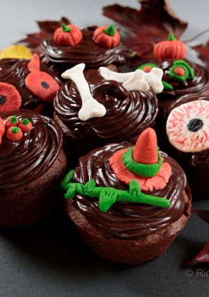 Une photo de Cupcakes chocolat insert framboises