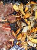 Bife ancho al horno con papas en cuña