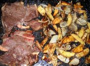 Una foto de bife ancho al horno