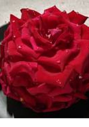 A picture of Eggless rose cake in cooker.