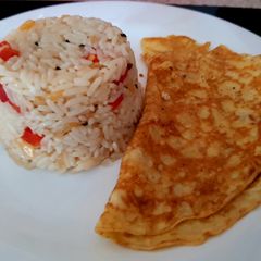 My Lemon Peppered flavoured Rice with Egg Omelette😁 A picture of My Lemon Peppered flavoured Rice with Egg Omelette😁.
